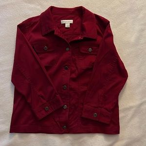 Christopher & Banks Lightweight Burgundy Large Jacket